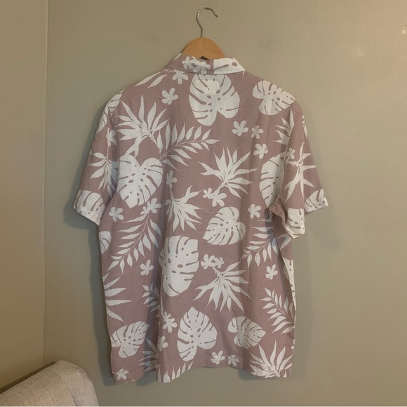 Folk Men’s Kingston Button Down Short Sleeve Shirt Tropical Pink NWT Size Large - Picture 3 of 4
